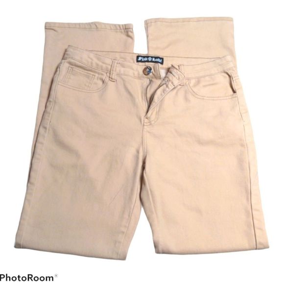 Pink Latte Pants - Pink Latte Tan Bootcut Slightly Flared Khaki Cream Tan Junior's Soft Dress Pants